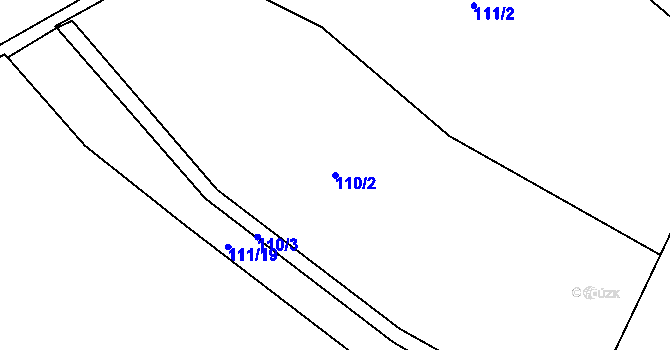 Parcela st. 110/2 v KÚ Horní Vilémovice, Katastrální mapa