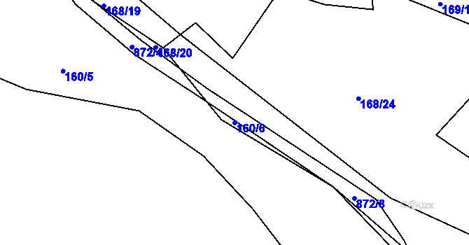 Parcela st. 160/6 v KÚ Horní Vilémovice, Katastrální mapa