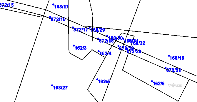Parcela st. 162/4 v KÚ Horní Vilémovice, Katastrální mapa