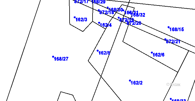 Parcela st. 162/5 v KÚ Horní Vilémovice, Katastrální mapa