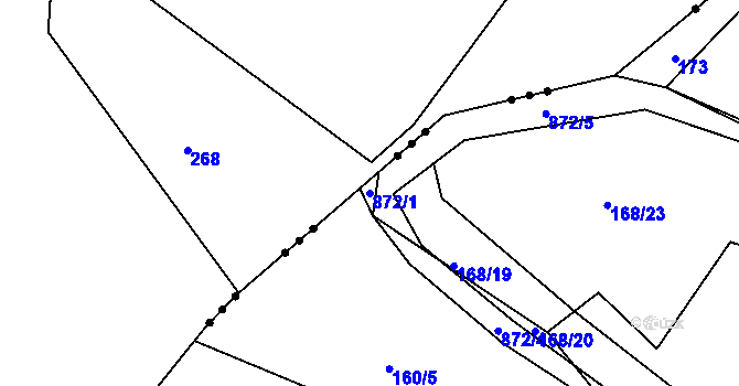 Parcela st. 872/1 v KÚ Horní Vilémovice, Katastrální mapa