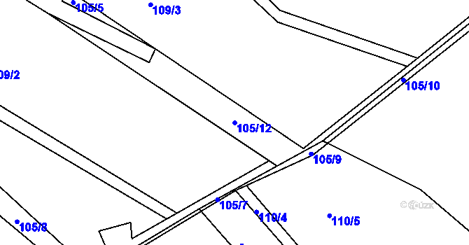 Parcela st. 105/12 v KÚ Horní Vilémovice, Katastrální mapa