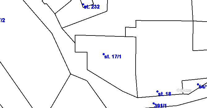 Parcela st. 17/1 v KÚ Horní Vltavice, Katastrální mapa