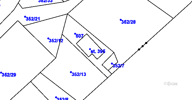 Parcela st. 32/9 v KÚ Horní Vltavice, Katastrální mapa