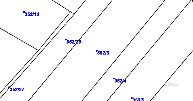 Parcela st. 352/3 v KÚ Horní Vltavice, Katastrální mapa