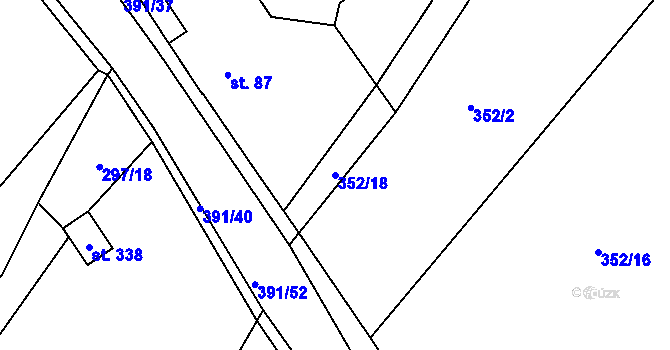 Parcela st. 352/18 v KÚ Horní Vltavice, Katastrální mapa