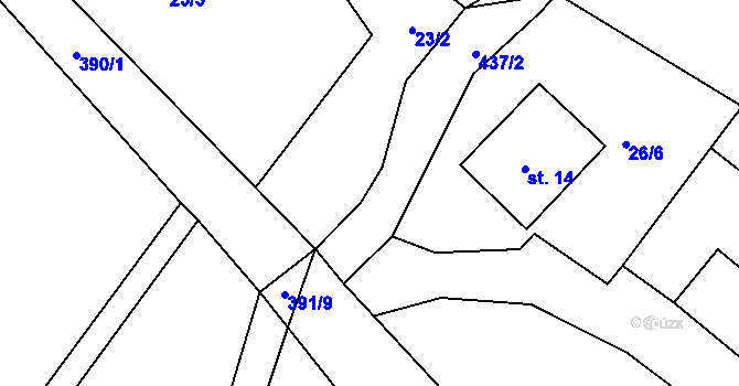 Parcela st. 25/3 v KÚ Horní Vltavice, Katastrální mapa