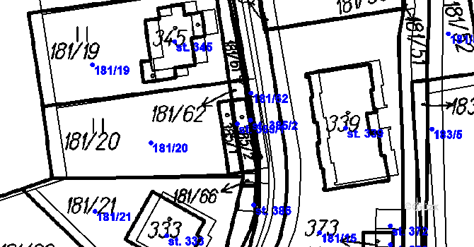 Parcela st. 385/1 v KÚ Horní Vltavice, Katastrální mapa
