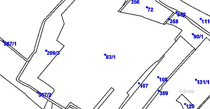 Parcela st. 83/1 v KÚ Březová Lada, Katastrální mapa