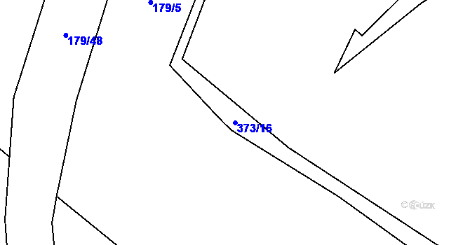 Parcela st. 373/16 v KÚ Žlíbky, Katastrální mapa