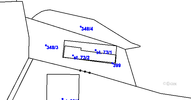Parcela st. 73/1 v KÚ Žlíbky, Katastrální mapa
