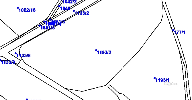Parcela st. 1193/2 v KÚ Horní Žďár, Katastrální mapa