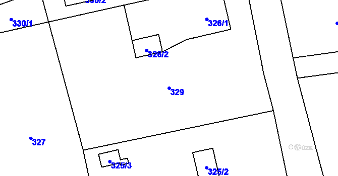 Parcela st. 329 v KÚ Horní Žukov, Katastrální mapa