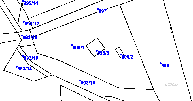Parcela st. 898/3 v KÚ Horní Žukov, Katastrální mapa