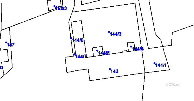 Parcela st. 144/5 v KÚ Horní Žukov, Katastrální mapa