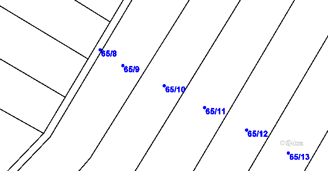 Parcela st. 65/10 v KÚ Hornice, Katastrální mapa