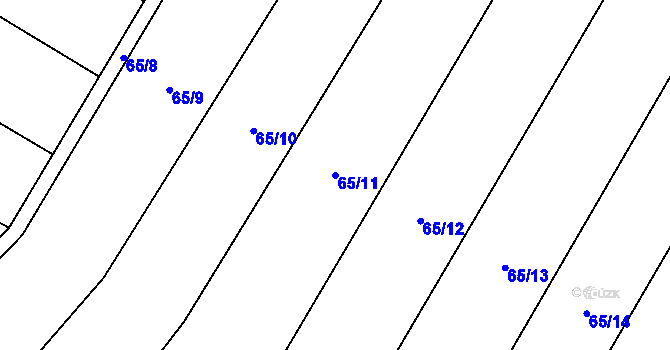 Parcela st. 65/11 v KÚ Hornice, Katastrální mapa