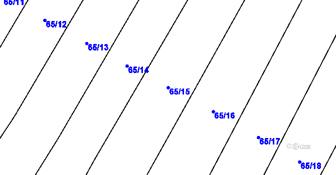 Parcela st. 65/15 v KÚ Hornice, Katastrální mapa