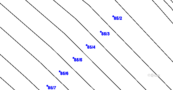 Parcela st. 85/4 v KÚ Hornice, Katastrální mapa