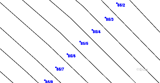 Parcela st. 85/5 v KÚ Hornice, Katastrální mapa