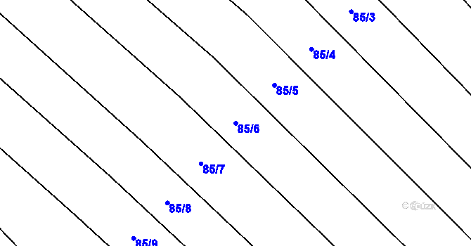 Parcela st. 85/6 v KÚ Hornice, Katastrální mapa