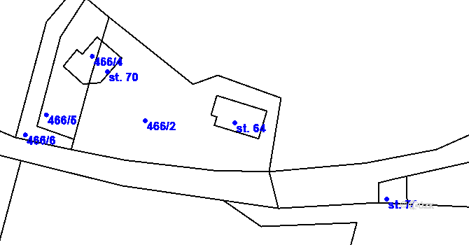 Parcela st. 64 v KÚ Hornosín, Katastrální mapa