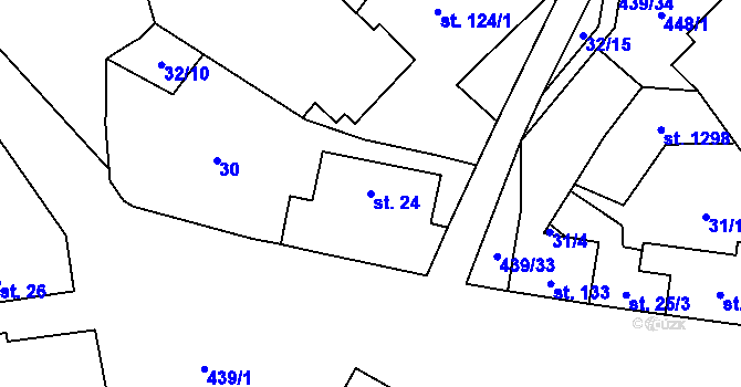 Parcela st. 24 v KÚ Horoměřice, Katastrální mapa