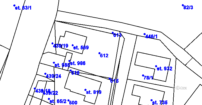 Parcela st. 66/3 v KÚ Horoměřice, Katastrální mapa