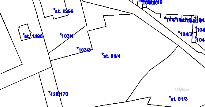 Parcela st. 81/4 v KÚ Horoměřice, Katastrální mapa