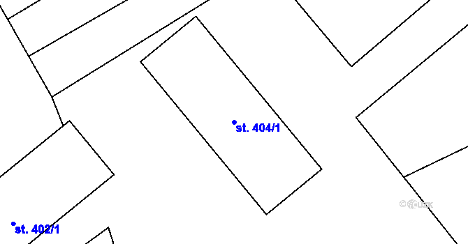 Parcela st. 404/1 v KÚ Horoměřice, Katastrální mapa