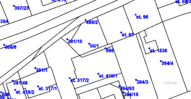 Parcela st. 419/2 v KÚ Horoměřice, Katastrální mapa