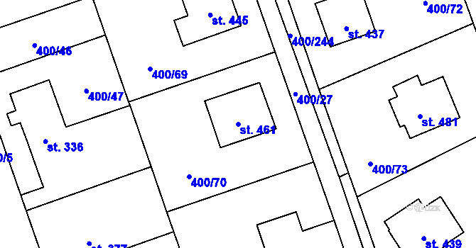 Parcela st. 461 v KÚ Horoměřice, Katastrální mapa