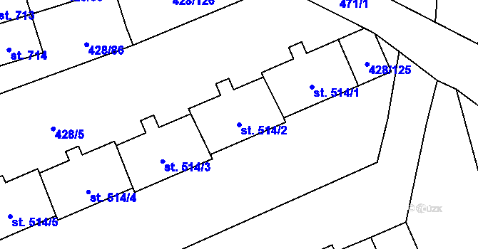 Parcela st. 514/2 v KÚ Horoměřice, Katastrální mapa