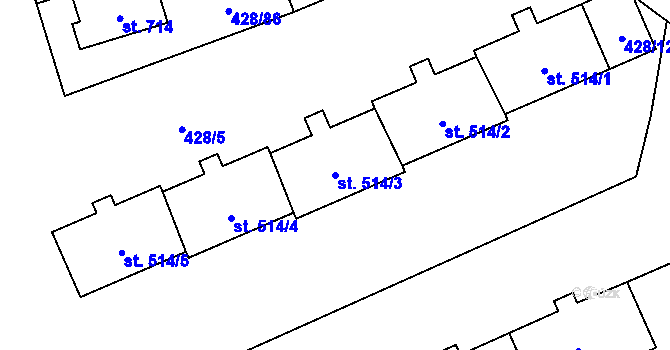 Parcela st. 514/3 v KÚ Horoměřice, Katastrální mapa