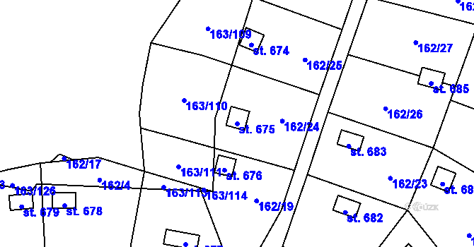 Parcela st. 675 v KÚ Horoměřice, Katastrální mapa