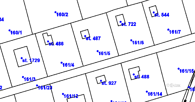 Parcela st. 161/5 v KÚ Horoměřice, Katastrální mapa