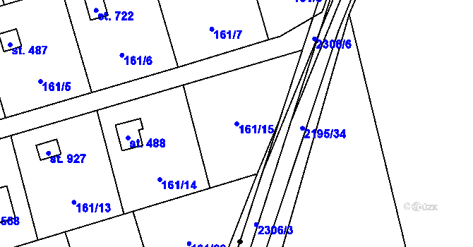 Parcela st. 161/15 v KÚ Horoměřice, Katastrální mapa