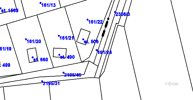 Parcela st. 161/24 v KÚ Horoměřice, Katastrální mapa