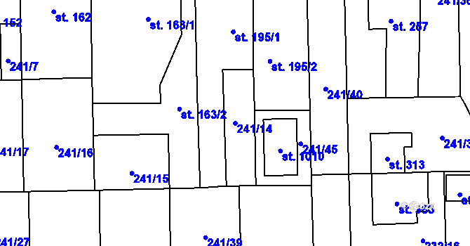 Parcela st. 241/14 v KÚ Horoměřice, Katastrální mapa