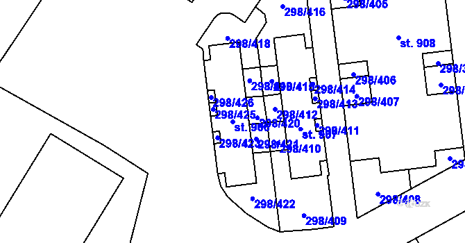 Parcela st. 906 v KÚ Horoměřice, Katastrální mapa