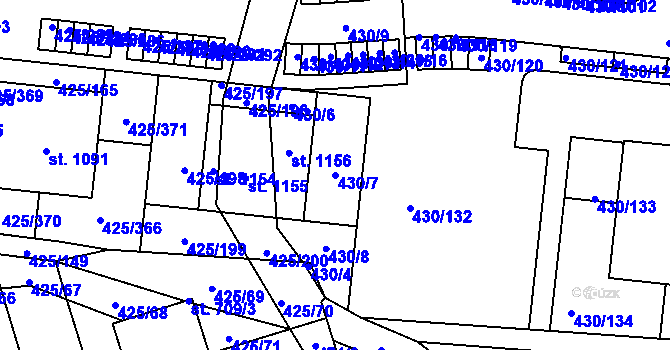 Parcela st. 430/7 v KÚ Horoměřice, Katastrální mapa