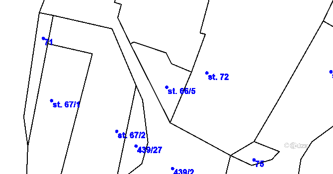 Parcela st. 66/5 v KÚ Horoměřice, Katastrální mapa