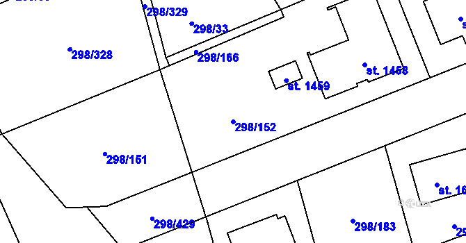 Parcela st. 298/152 v KÚ Horoměřice, Katastrální mapa