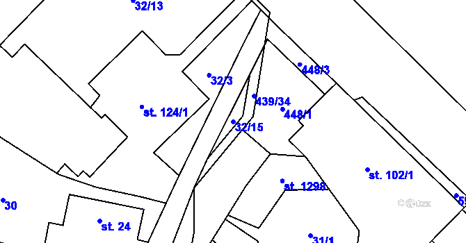 Parcela st. 32/15 v KÚ Horoměřice, Katastrální mapa