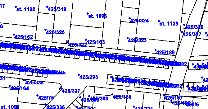 Parcela st. 425/269 v KÚ Horoměřice, Katastrální mapa