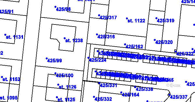 Parcela st. 425/225 v KÚ Horoměřice, Katastrální mapa