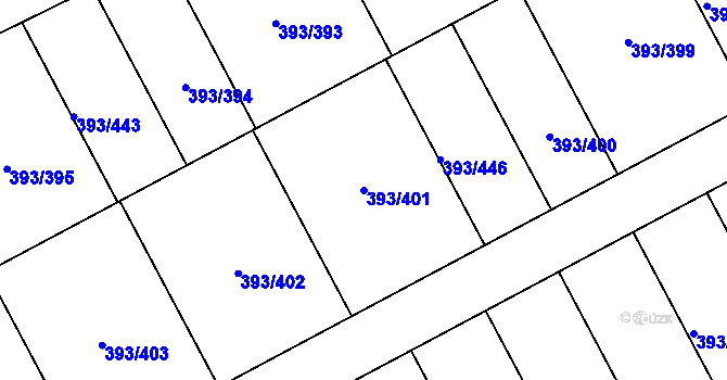 Parcela st. 393/401 v KÚ Horoměřice, Katastrální mapa