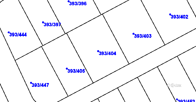 Parcela st. 393/404 v KÚ Horoměřice, Katastrální mapa