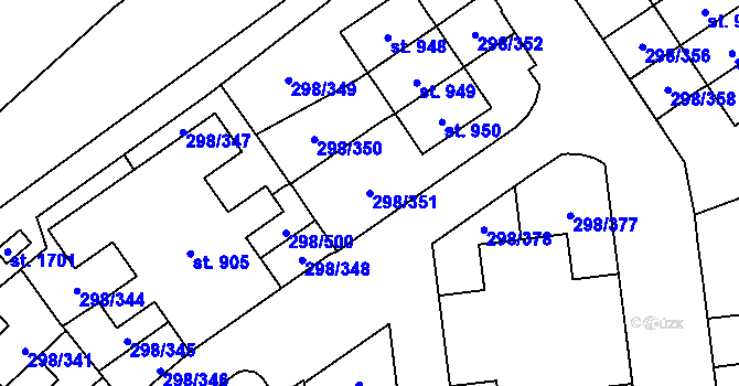 Parcela st. 298/351 v KÚ Horoměřice, Katastrální mapa