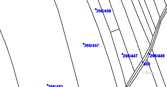 Parcela st. 298/457 v KÚ Horoměřice, Katastrální mapa